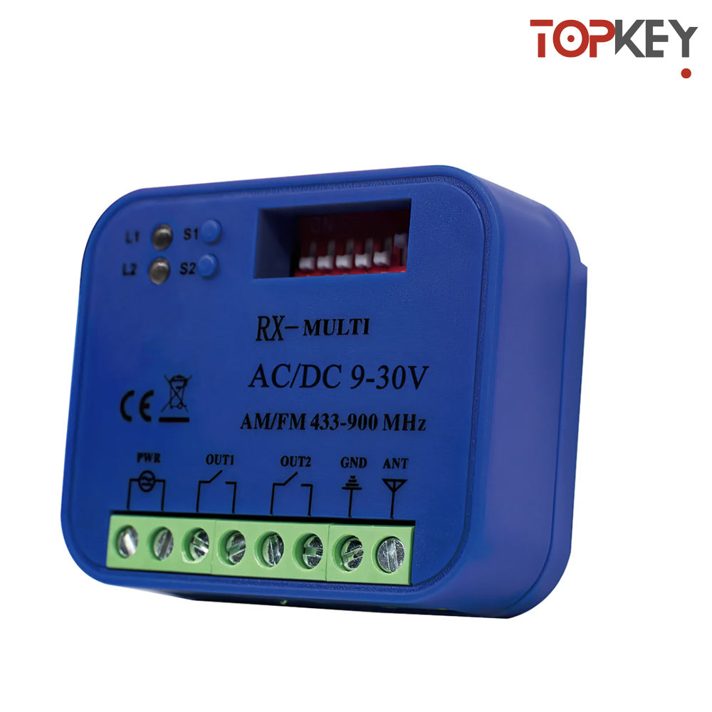 TOPKEY RÉCEPTEUR 2 CANAUX + WiFI, AUTOMATISME DES PORTAILS 315 à 900 MHz