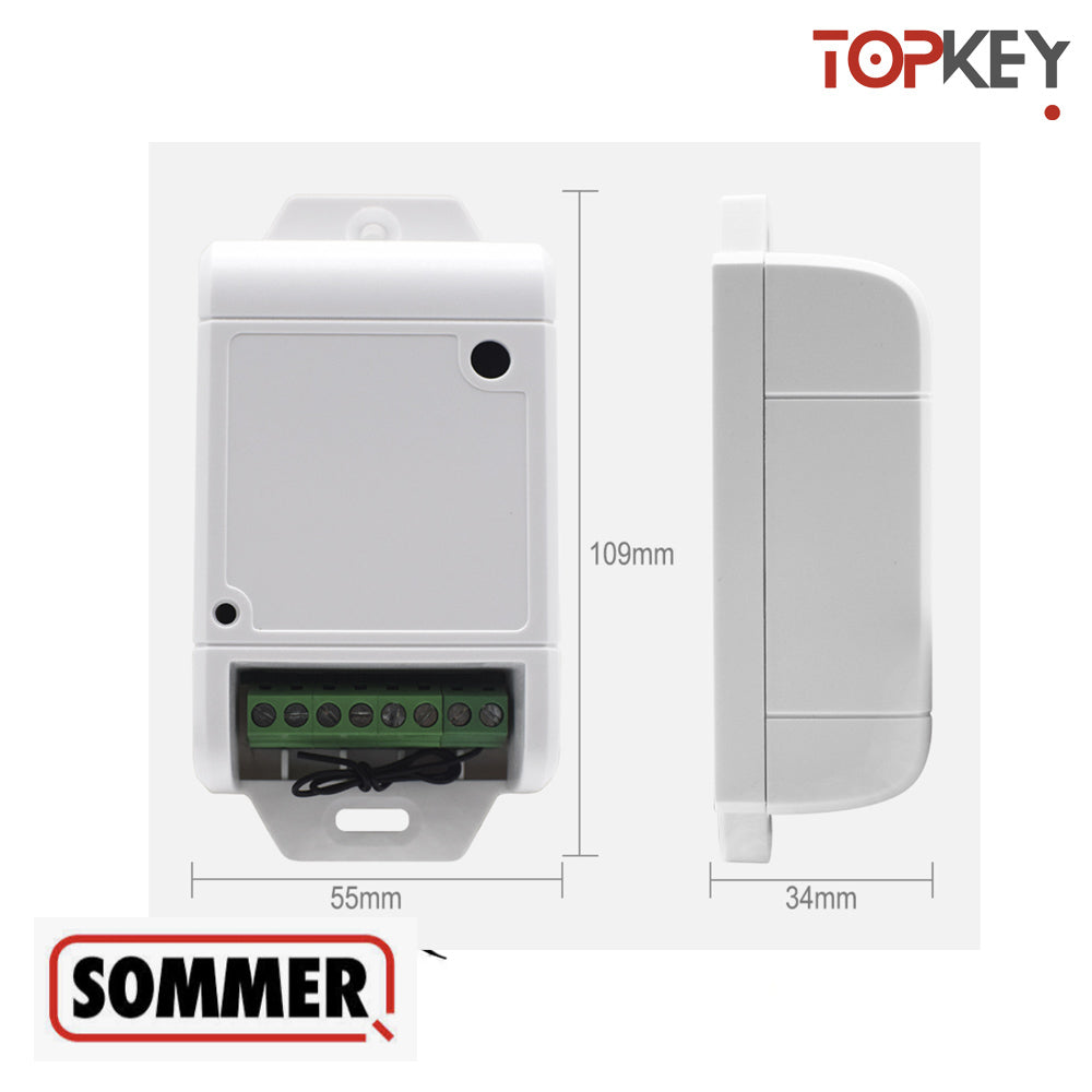 Récepteur radio SOMMER compatible – 434,42 MHz / 868 MHz – 2 canaux